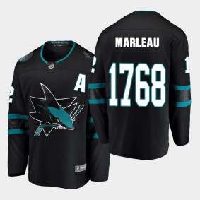 San Jose Sharks Patrick Marleau 2021 NHL Record 1768 Games Legend Black Jersey