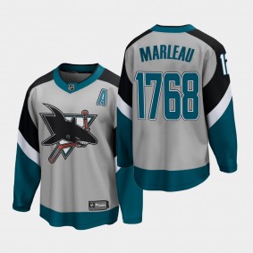 San Jose Sharks Patrick Marleau 2021 NHL Record 1768 Games Special Edition Gray Jersey