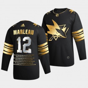 Patrick Marleau San Jose Sharks #12 Career Awards Black Jersey Golden Commemorative