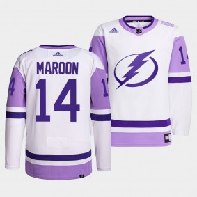 Tampa Bay Lightning Patrick Maroon 2021 HockeyFightsCancer Jersey #14 White Primegreen