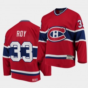 Patrick Roy Canadiens #33 Heroes of Hockey Authentic Throwback Jersey Red