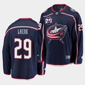 Patrik Laine Columbus Blue Jackets 2020-21 20th Anniversary Men Navy Home Jersey