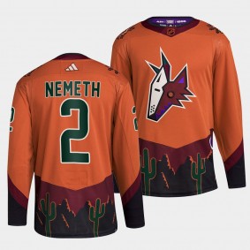 Patrik Nemeth Arizona Coyotes 2022 Reverse Retro 2.0 Orange #2 Authentic Primegreen Jersey Men's