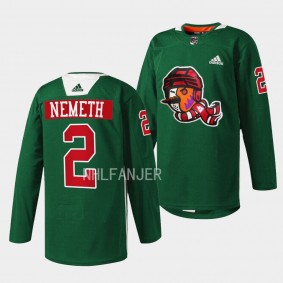 Arizona Coyotes 2022 Howliday Patrik Nemeth #2 Green Jersey Warmup