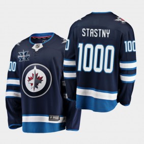 Paul Stastny 1000 GP Milestone Jets #25 Blue Limited Edition Jersey