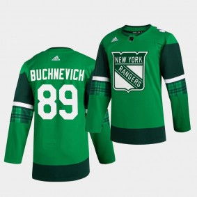 Pavel Buchnevich Rangers 2020 St. Patrick's Day Green Authentic Player Jersey