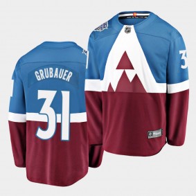 Philipp Grubauer #31 Avalanche 2020 Stadium Series Blue Burgundy Breakaway Player Jersey