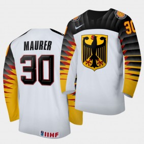 Germany Philipp Maurer 2020 IIHF World Junior Ice Hockey White Home Jersey