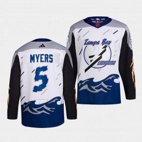 Reverse Retro 2.0 Philippe Myers Tampa Bay Lightning Authentic Primegreen #5 White Jersey 2022