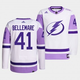 Tampa Bay Lightning Pierre-Edouard Bellemare 2021 HockeyFightsCancer Jersey #41 White Primegreen