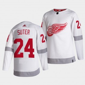 Pius Suter #24 Red Wings 2021 Reverse Retro Special Edition White Jersey