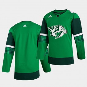 Predators 2020 St. Patrick's Day Green Authentic Team Jersey