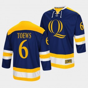 Quinnipiac Bobcats Devon Toews Navy College Hockey Alumni Jersey