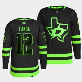 Radek Faksa #12 Stars Alternate Black Jersey 2021-22 Pro Authentic