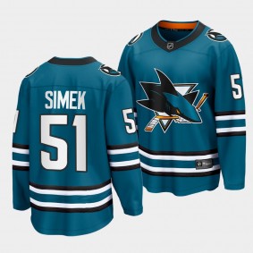 San Jose Sharks #51 Radim Simek Home 2022-23 Teal The Evolve Jersey