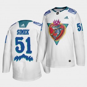 Radim Simek #51 Sharks 2021 Los Tiburones Night Special White Jersey