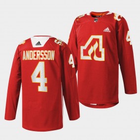 Rasmus Andersson #4 Atlanta Flames 2022 50th Anniversary Warm-Up Red Jersey