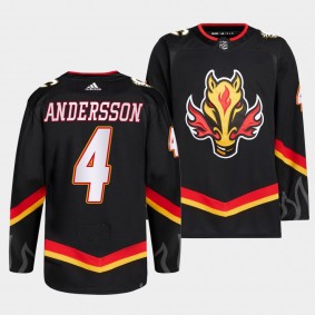 Calgary Flames 2022-23 Blasty Alternate Rasmus Andersson #4 Black Jersey Primegreen