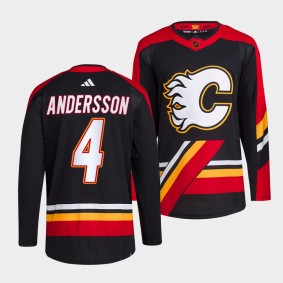 Rasmus Andersson Calgary Flames 2022 Reverse Retro 2.0 Black #4 Authentic Primegreen Jersey Men's