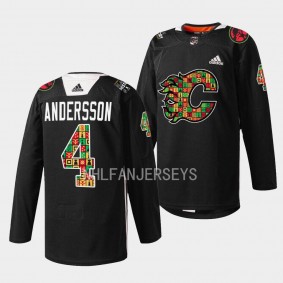 Calgary Flames 2023 Black History Month Rasmus Andersson #4 Black Jersey Jarome Iginla