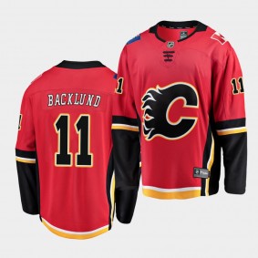 Mikael Backlund #11 Flames Home Breakaway Men's Jersey