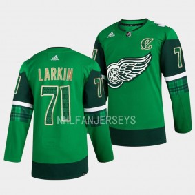 Detroit Red Wings 2023 St. Patricks Day Dylan Larkin Green Primegreen Authentic Men Jersey