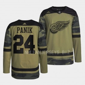 Detroit Red Wings 2022 Veterans Day Richard Panik #24 Camo Warmup Jersey Men's