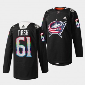 Columbus Blue Jackets Rick Nash HockeyIsForEveryone #61 Black Jersey Warmup