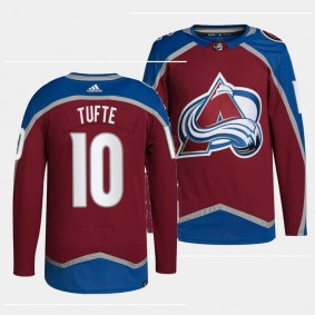 Riley Tufte Colorado Avalanche Home Burgundy #10 Primegreen Authentic Pro Jersey Men's