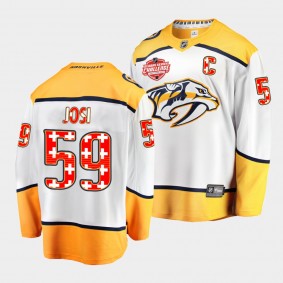 Roman Josi Nashville Predators 2022 NHL Global Series White Switzerland Challenge Jersey Men