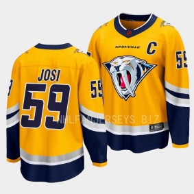 Nashville Predators Roman Josi Special Edition 2.0 2022 Yellow Breakaway Retro Jersey Men's