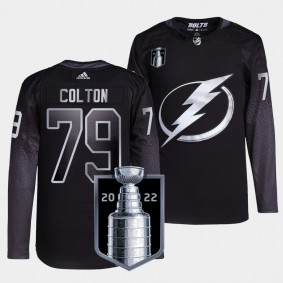 2022 Eastern Conference Champs Ross Colton Tampa Bay Lightning Alternate #79 Black Jersey