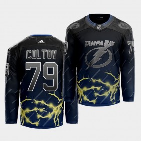 Lightning #79 Ross Colton 2021 City Concept Thunderstorm Jersey Black