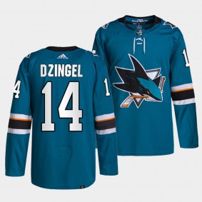 Ryan Dzingel Sharks Home Teal Jersey #14 Authentic Primegreen