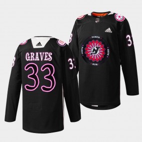 New Jersey Devils 2022 Hispanic Heritage Night Ryan Graves #33 Black Warmup Jersey Men's