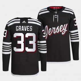 Ryan Graves #33 Devils Primegreen Authentic Pro Black Jersey 2021-22 Alternate