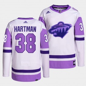 Minnesota Wild Ryan Hartman HockeyFightsCancer Jersey #38 White Primegreen Authentic