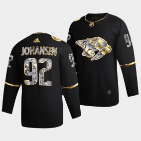 Ryan Johansen Nashville Predators 2022 Stanley Cup Playoffs #92 Black Diamond Edition Authentic Jersey