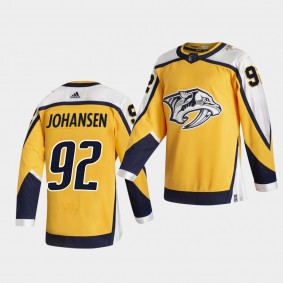 Nashville Predators 2021 Reverse Retro Ryan Johansen Gold Special Edition Authentic Jersey