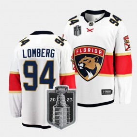 Florida Panthers Ryan Lomberg 2023 Stanley Cup Final White Away Breakaway Player Jersey Men's