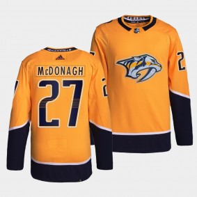 Ryan McDonagh Predators Authentic Primegreen Gold Jersey #27 Home