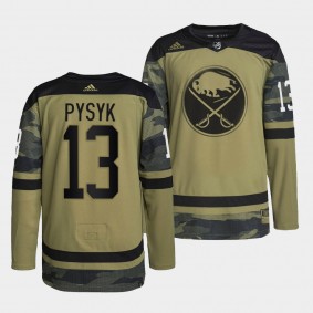 Buffalo Sabres 13 Mark Pysyk Primegreen Authentic Camo Jersey 2022 Military Appreciation Night