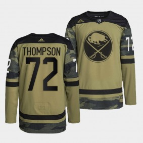 Buffalo Sabres 72 Tage Thompson Primegreen Authentic Camo Jersey 2022 Military Appreciation Night