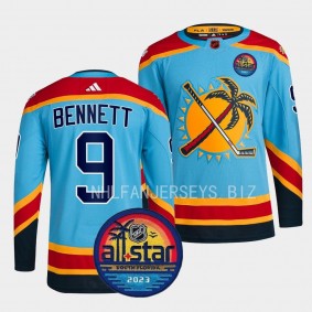 Florida Panthers 2023 All-Star Patch Sam Bennett #9 Blue Reverse Retro Jersey Men's