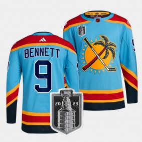 Florida Panthers 2023 Stanley Cup Final Sam Bennett #9 Blue Reverse Retro Jersey Men's