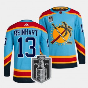 Florida Panthers 2023 Stanley Cup Final Sam Reinhart #13 Blue Reverse Retro Jersey Men's