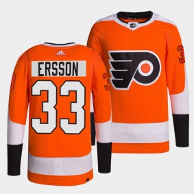 Philadelphia Flyers Home Samuel Ersson #33 Orange Jersey Authentic