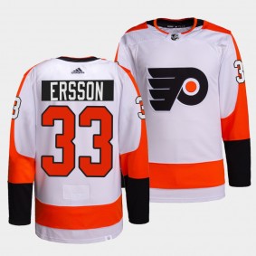 Philadelphia Flyers Away Samuel Ersson #33 White Jersey Primegreen