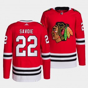 Chicago Blackhawks Samuel Savoie 2022 NHL Draft Red Authentic Primegreen Jersey Home