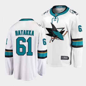 Santeri Hatakka San Jose Sharks 2021-22 Away White Player Men Jersey